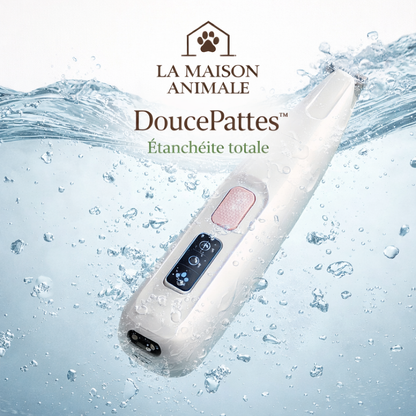 Tondeuse de toilettage DoucePattes pour chat et chien étanche avec lumière LED pour coupe précise des pattes et zones sensibles